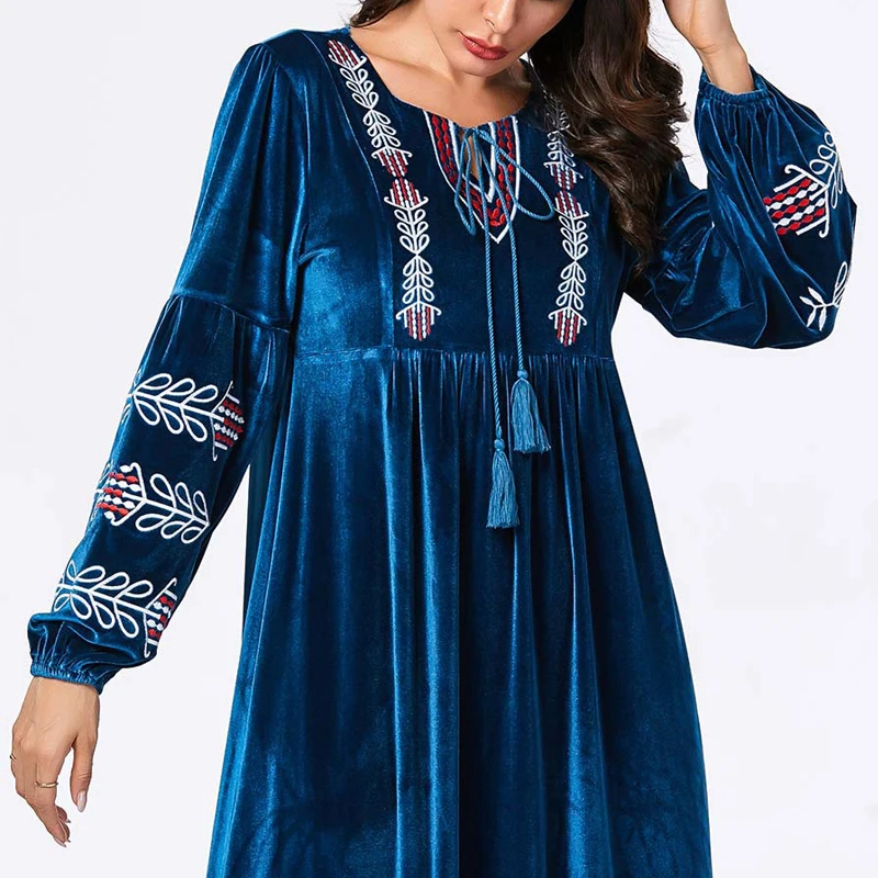 Вельветовые платья арабес абайя Турция исламское арабское Макси мусульманское