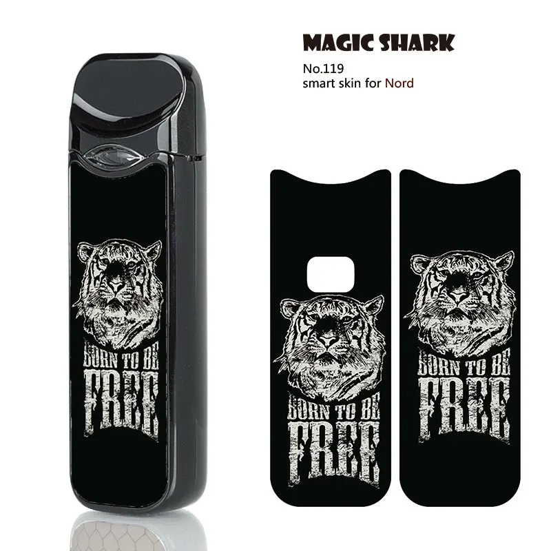 

Magic Shark Leaf Flash Man Super Hero Garfield Skull PVC Sticker Film for Smok Nord E Cigar