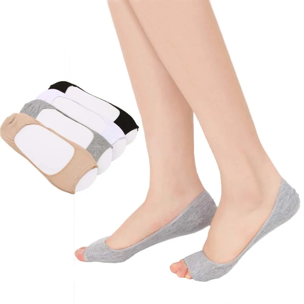 Легкие носки без пальцев 1 пара хлопковые модные эластичные разноцветные