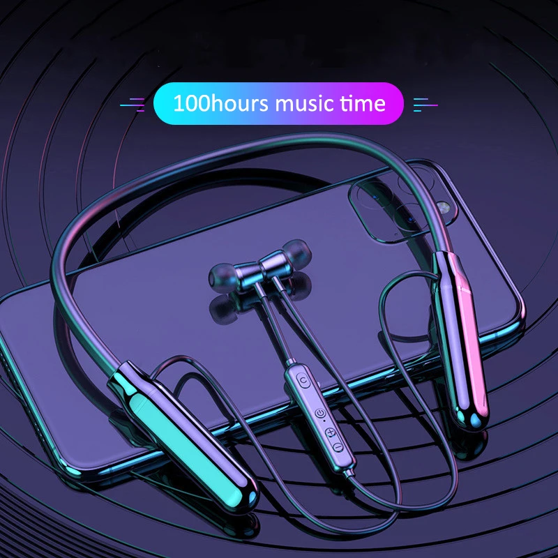 

Wireless Earphones Noise Cancelling Bluetooth Magnetic Headsets Neckband Sports Music Stereo with Microphone for iPhone12 Xiaomi