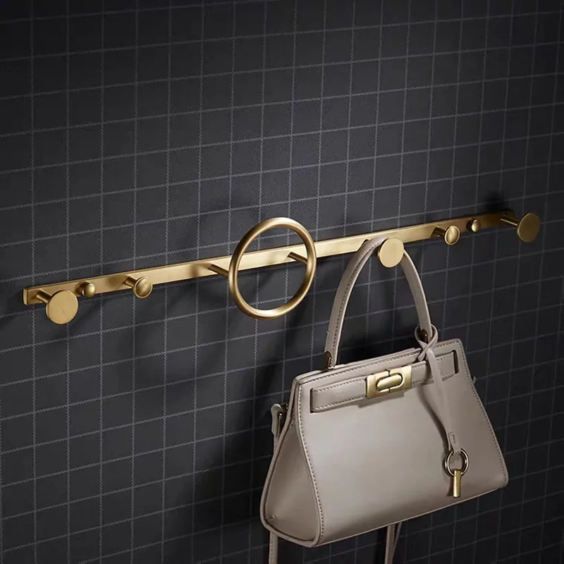 Медь латунь одинарная вешалка для полотенец Золотая щетка латунная крючки