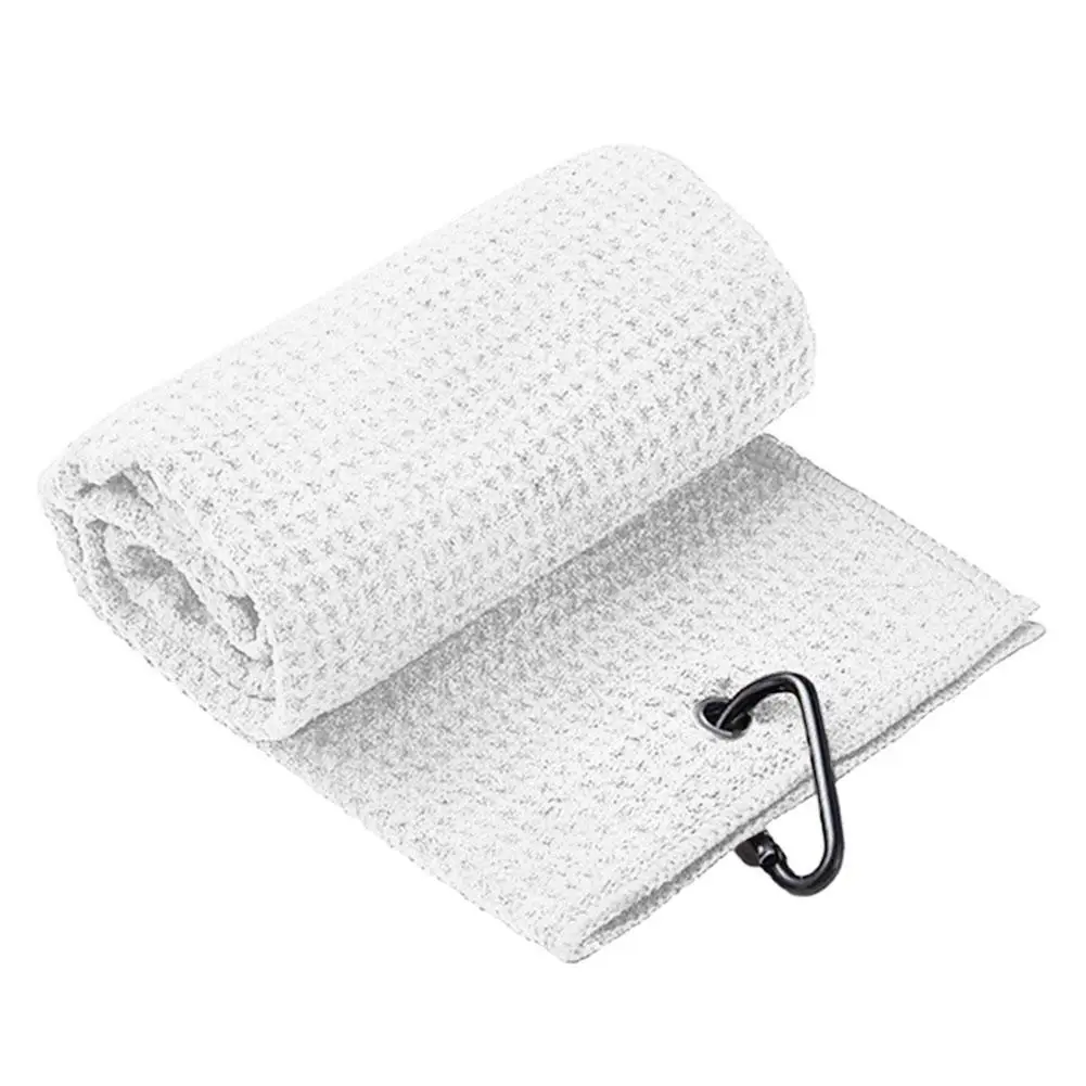 

Golf Towel Waffle Pattern Cotton With Carabiner Cleaning Clubs Microfiber Balls Towels Hook Hands Cleans V4J1