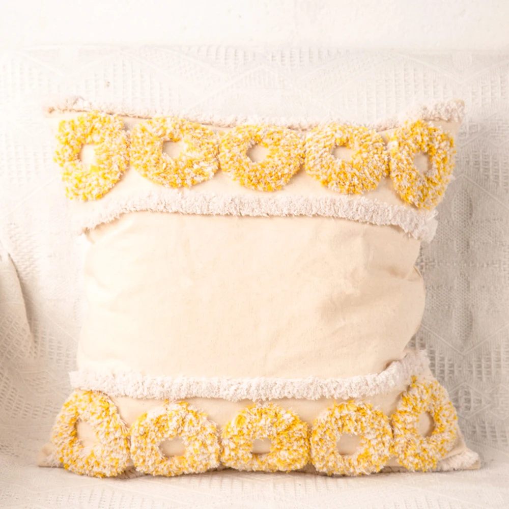 

Sofa Cushion Pillowcase Hand-woven Bohemian Decorative Cushion Cover Sofa Bedroom Cotton Comfortable Tassel Pillowcase