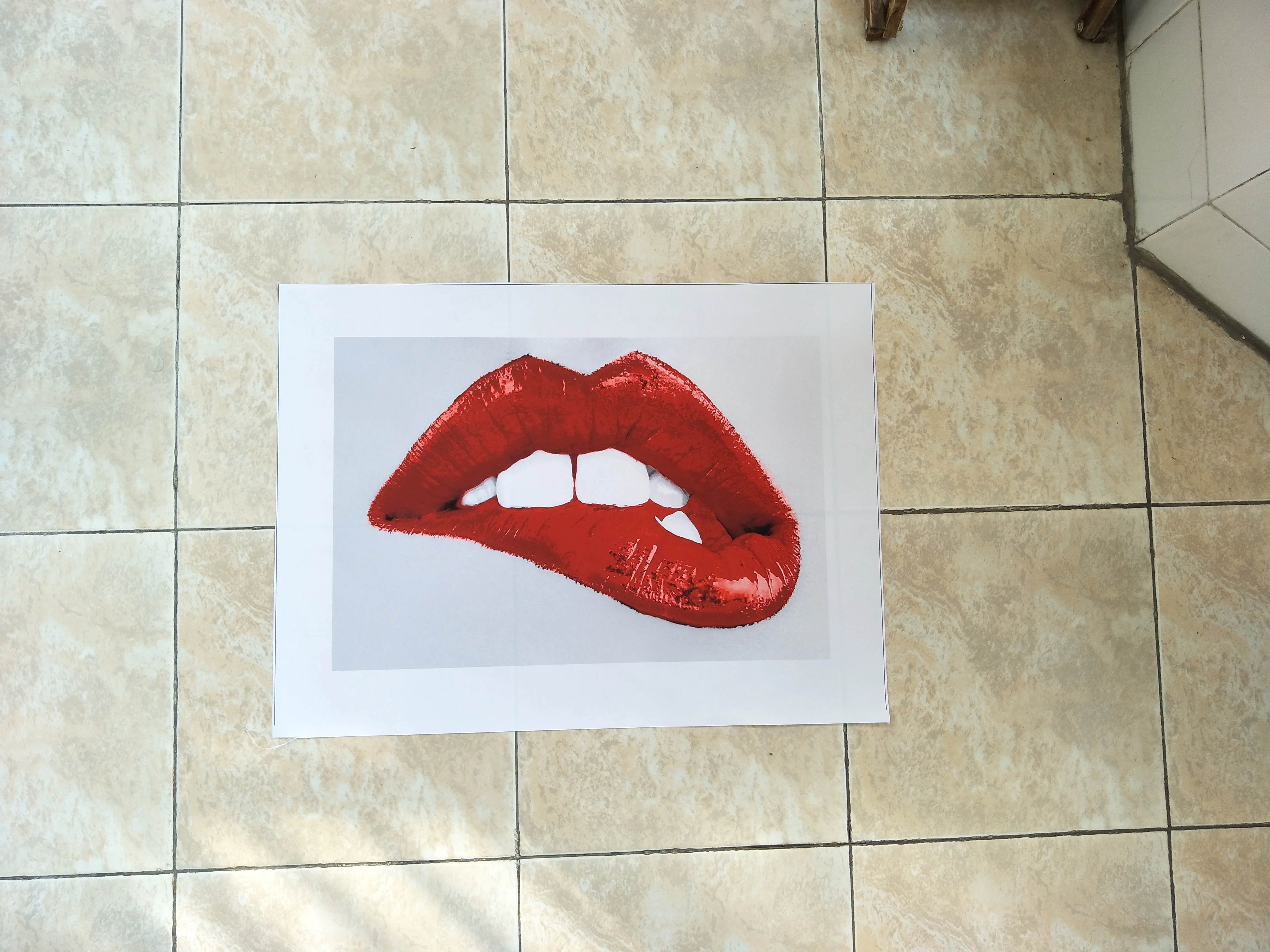 Модная крутая Картина на холсте с изображением губ в уличном стиле настенное