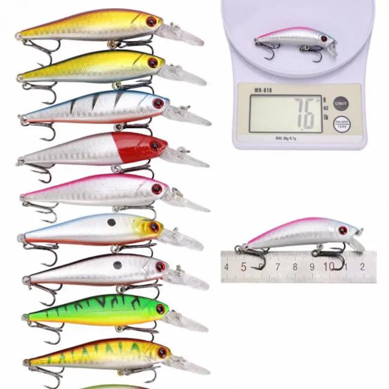 56 шт. в партии смешанные басы набор приманки для рыбалки искусственный воблер
