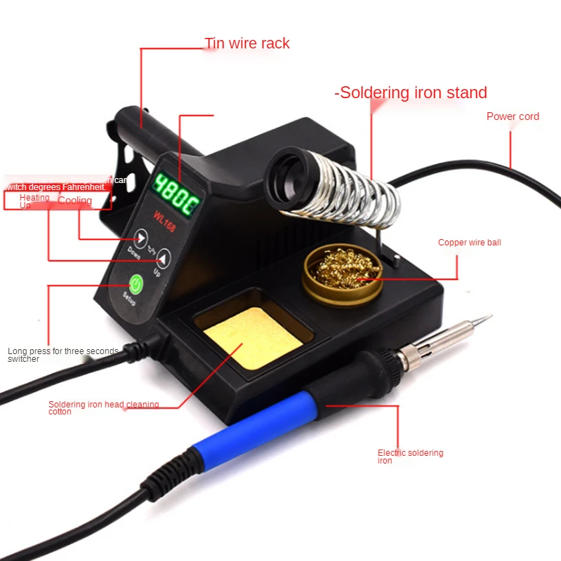 

168 constant temperature soldering stations 60w digital display all-in-one welding machine Fahrenheit switch