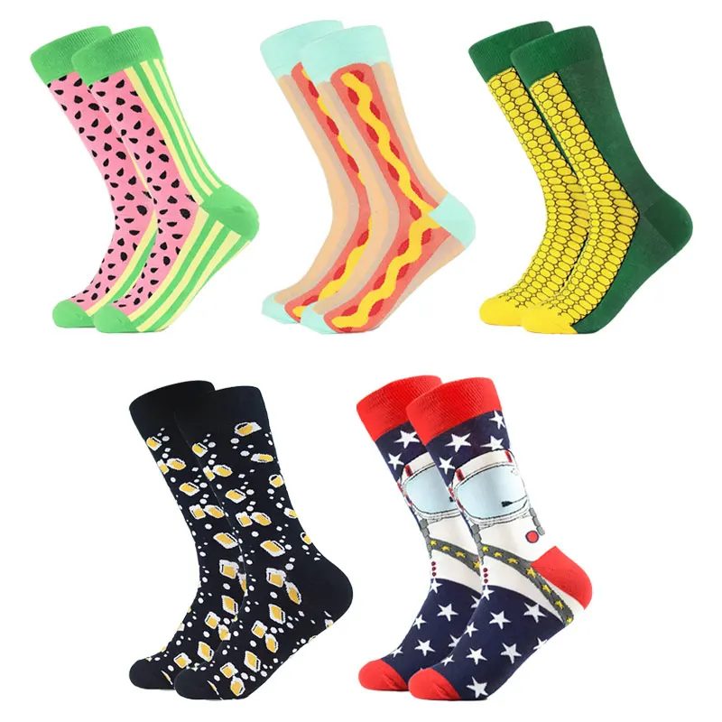 

High Quality Spring Comfortable Creative Product Astronauts Socks Men Breathable Hip Hop Harajuku Planet Funny sox Hombre Men