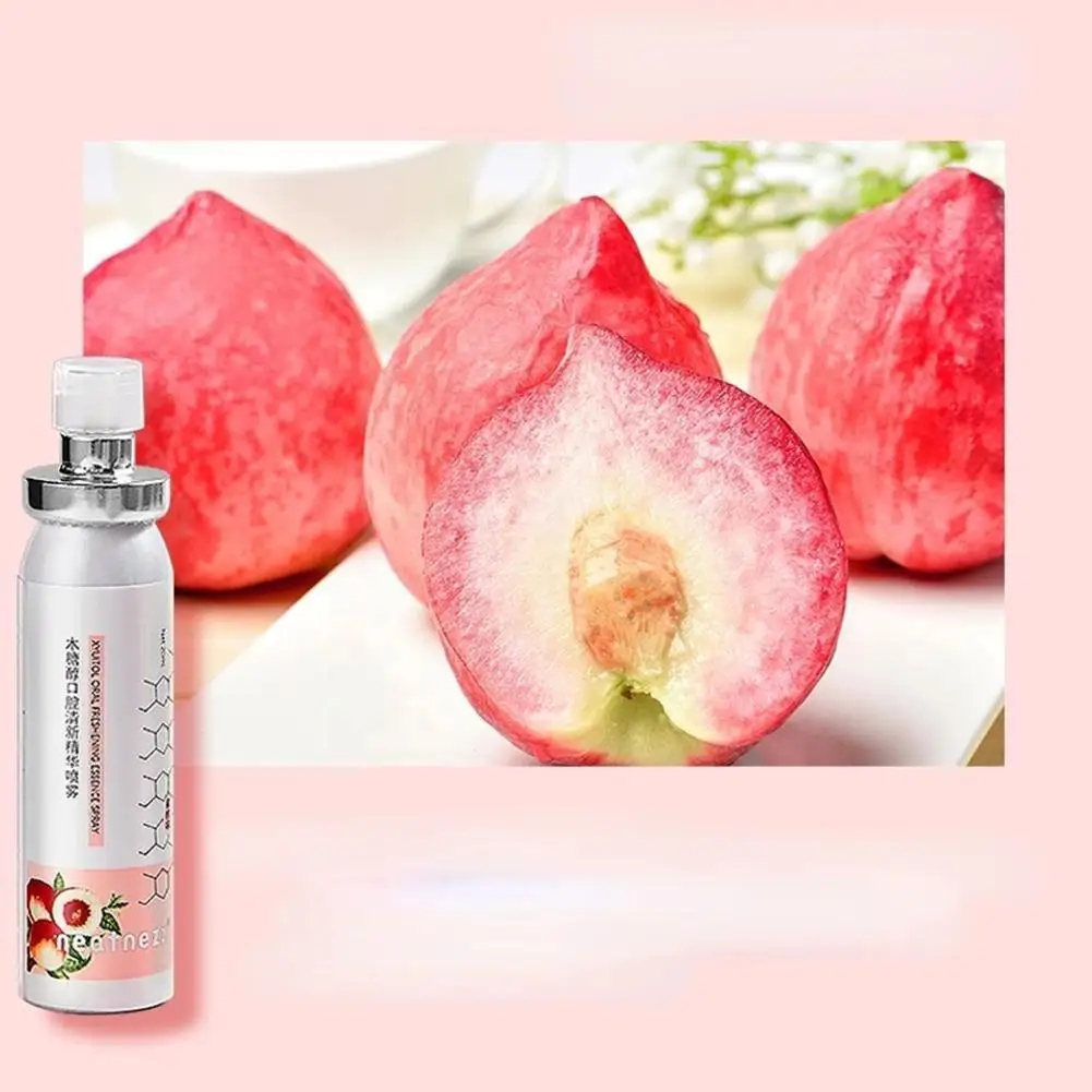 

Breath Freshener Oral Spray Honey Peach Mint Flavor Male Mouth Artifact Spray Portable Bad And Breath Kissing Female X4U2
