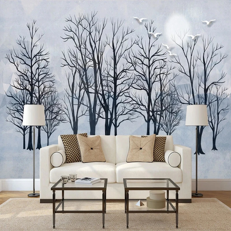 

Nordic Winter Forest Snow Scene Wallpaper Custom Mural Photo Bedroom Living Room Art Wall Cloth Interior Decoration Papers 3D
