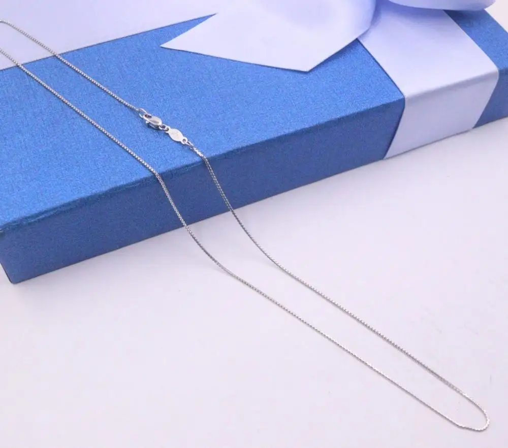 Новая чистая платина 950 ожерелье 0 9 мм коробка звено цепи 16 53 'l Pt950|Ожерелья| |