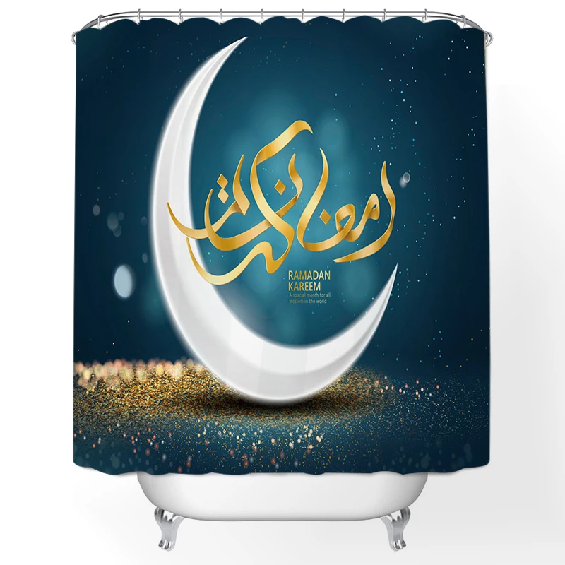 

2021 Moon Starry Sky Home Decor Shower Curtains Waterproof Bathroom Printed Curtain Shower Curtain Curtains Bathroom Moon