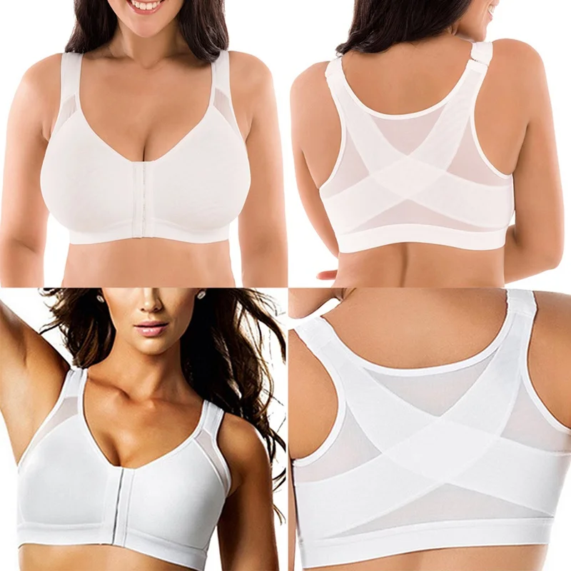 

Women Posture Corrector Lift Up Bra New Cross Back Bra Breathable Underwear Shockproof Sports Support Fitness Vest Bras 2021