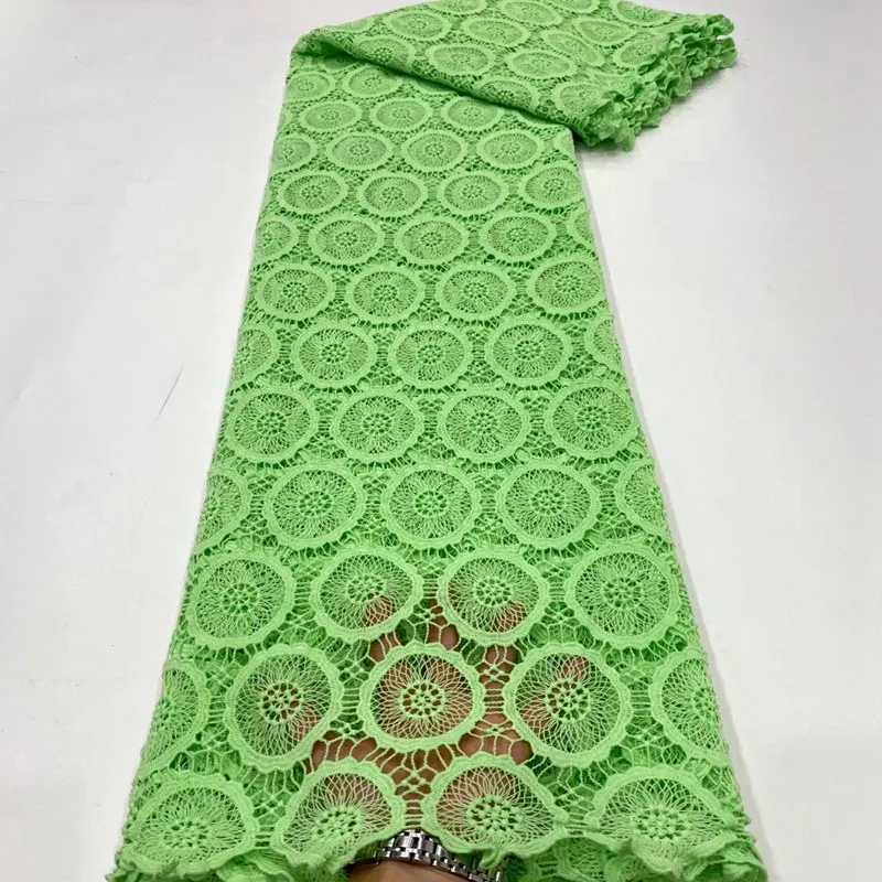 

Новейшая африканская кружевная ткань из гипюра, Высококачественная французская Водорастворимая кружевная ткань для нигерийского платья ML9167