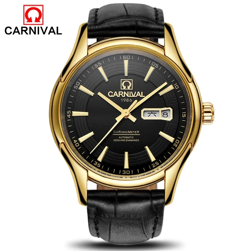 Relogio Masculino CARNIVAL Mechanical Business Watch for Men Brand Luxury Sapphire Automatic Wrist Watch Waterproof Reloj Hombre