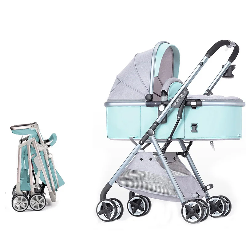 Легкая детская коляска портативная складная может сидеть лежать для