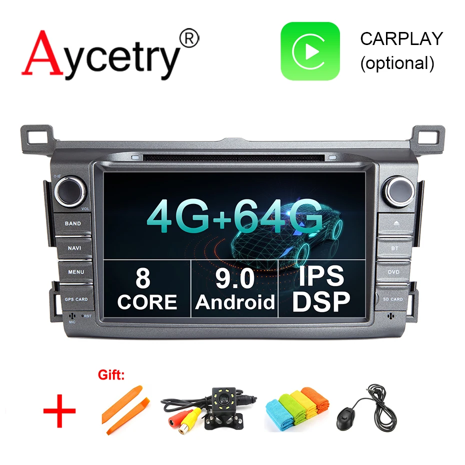 DSP ips 8 CORE 4G ram 64G Android 9,0 2 DIN Автомобильный dvd-плеер gps аудио для Toyota RAV4 Rav 4 2013- радио мультимедиа dvr obd2