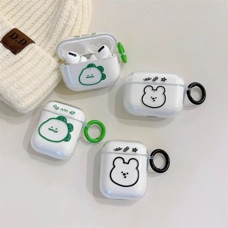 

Transparent Dinosaur Bear Earphone Case AirPods 1 and 2 Case Airpods Pro Case Airpod 3 Case Earphone Accessories Case
