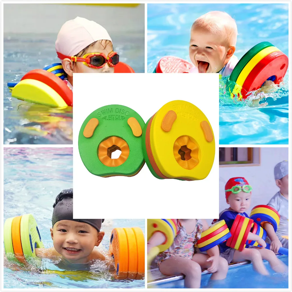 

EVA Foam Swim Discs Child Arm Bands Floating Sleeves Armbands Float Board Baby Swimming Exercises Circles Rings Kids Pool Cuffs