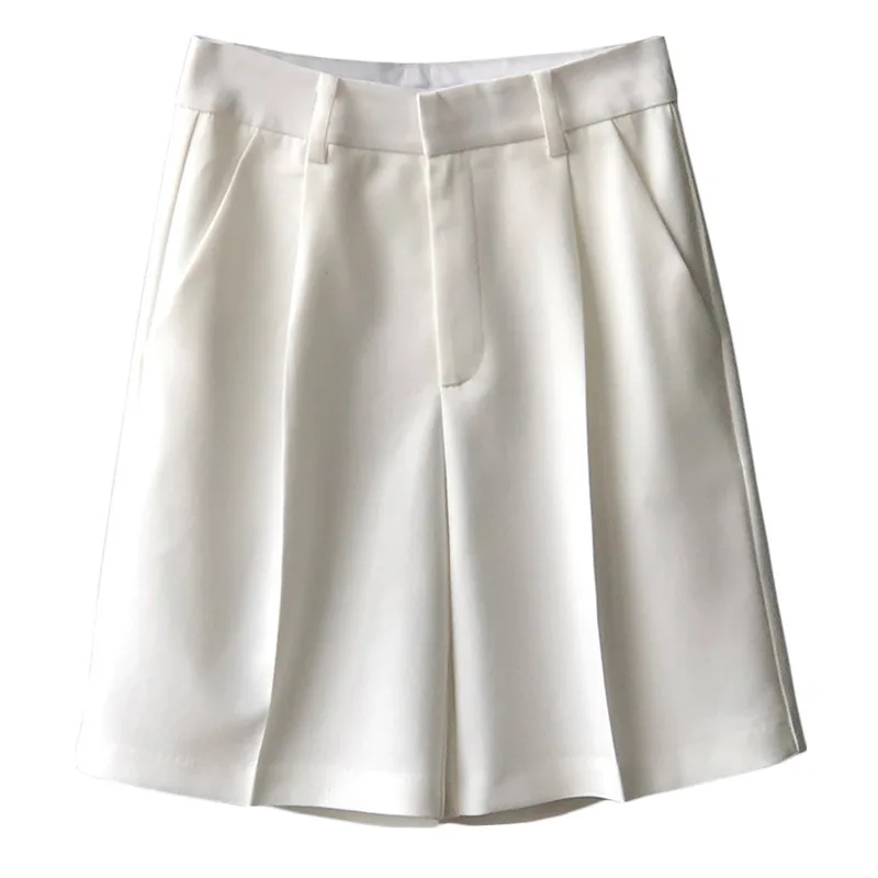 

Yeeloca Solid Color Suit Pants Women's 2021 Summer New Korean High Waist Straight Trousers Loose Casual Shorts