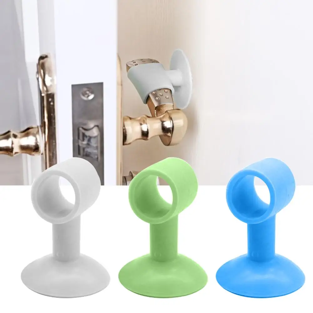 

2pcs Anti-collision Silicone Doorknob Wall Crash Pad Cushion Cabinet Door Handle Silencer Attached House Door Stopper Dodgers