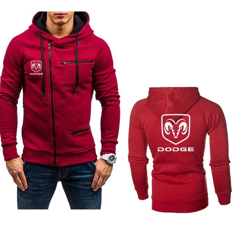 

2021 New Hoodies Men for DODGE Car Logo Print fashion Casual HipHop Harajuku Long Sleeve Hooded Sweatshirts Mens zipper Jacket