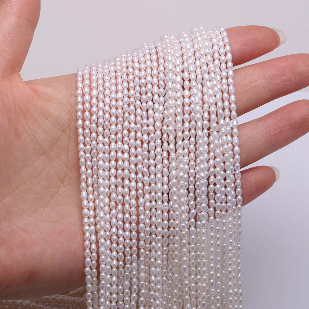 

Fine Natural Pearl Bead Irregular Rice shape Loose Beads for Charms Jewelry Making Necklace Bracelet 2-2.5mm 13 inch