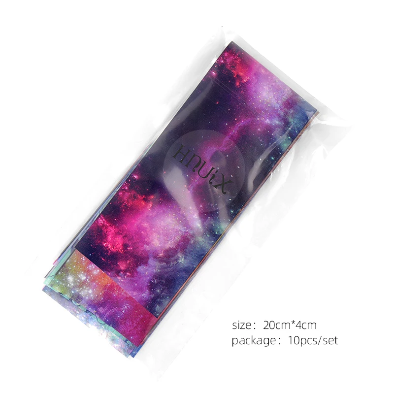 

10 Pieces Nail Sheet Sticker Set Holographic Starry Sky Adhesive Envelopes Shiny Marble Transfer Paper Nail Art Decal Gel Slider