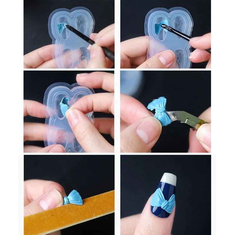 

DIY Mini Bowtie Carving Mold Nail Art Mould Bowknot Template Silicone Resin Mold 69HB