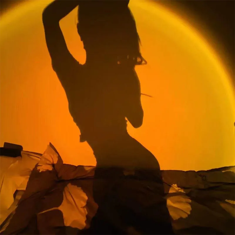 

USB Радужный красный проектор заката светодиодный ночник для фотосъемки Бар Кафе настенный светильник украшение для спальни