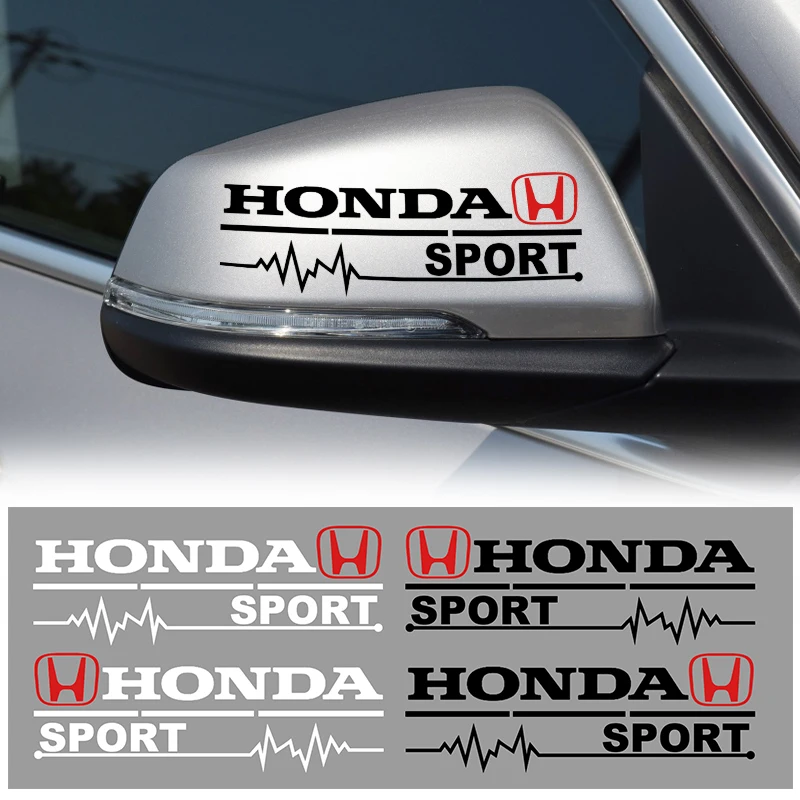 

2PCS Car Rearview Mirror Decoration Sticker Body Decal For Honda Civic XR-V CR-Z CRV HRV City Accord Legend Jazz RR VTi Fit