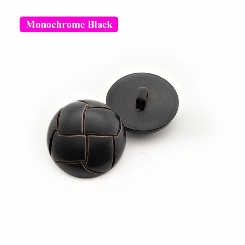 Black Новые 10 шт. круглые пряжки из искусственной кожи пластиковые пуговицы для одежды декоративные Швейные аксессуары - Цвет: Black
