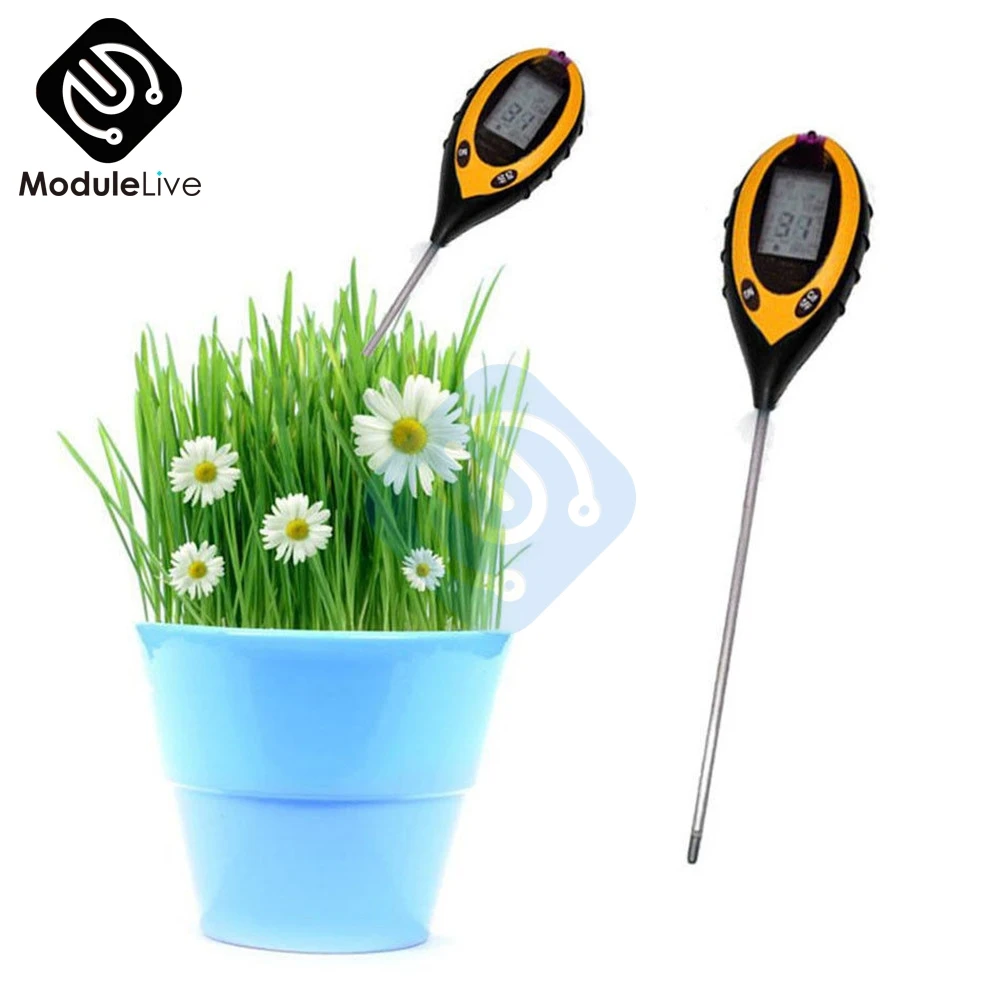4 в 1 измеритель PH почвы тестер влажности Измеритель температуры интенсивности