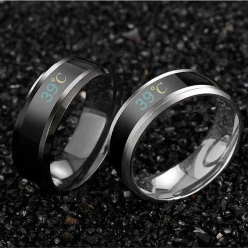 Кольцо JUCHAO из нержавеющей стали с умным датчиком температуры тела модное