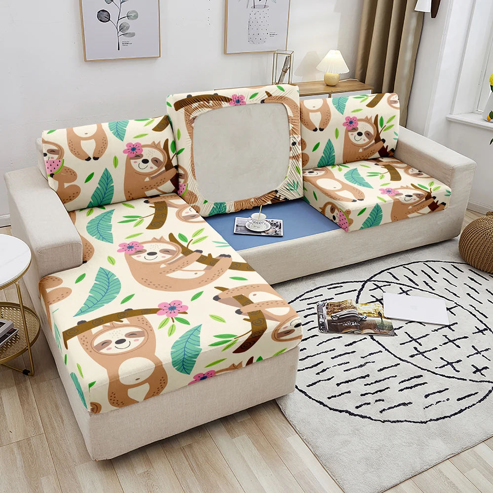 

Sofa Seat Cushion Cover Cartoon Animals Printed Corner Sofa Slipcover Elastic Sofa Covers For Living Room Funiture Protector