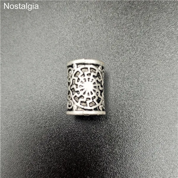 Antique silver 4 12 стилей руны викингов пробки Бусины Подвески для бороды или волос TIWAZ компас Sol руны Одал Futhark ожерелье с дизайном «Руна» браслет DIY - Окраска металла: Antique silver 4