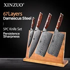 Набор кухонных ножей XINZUO, подставка из дамасской нержавеющей стали в японском стиле, кухонные аксессуары