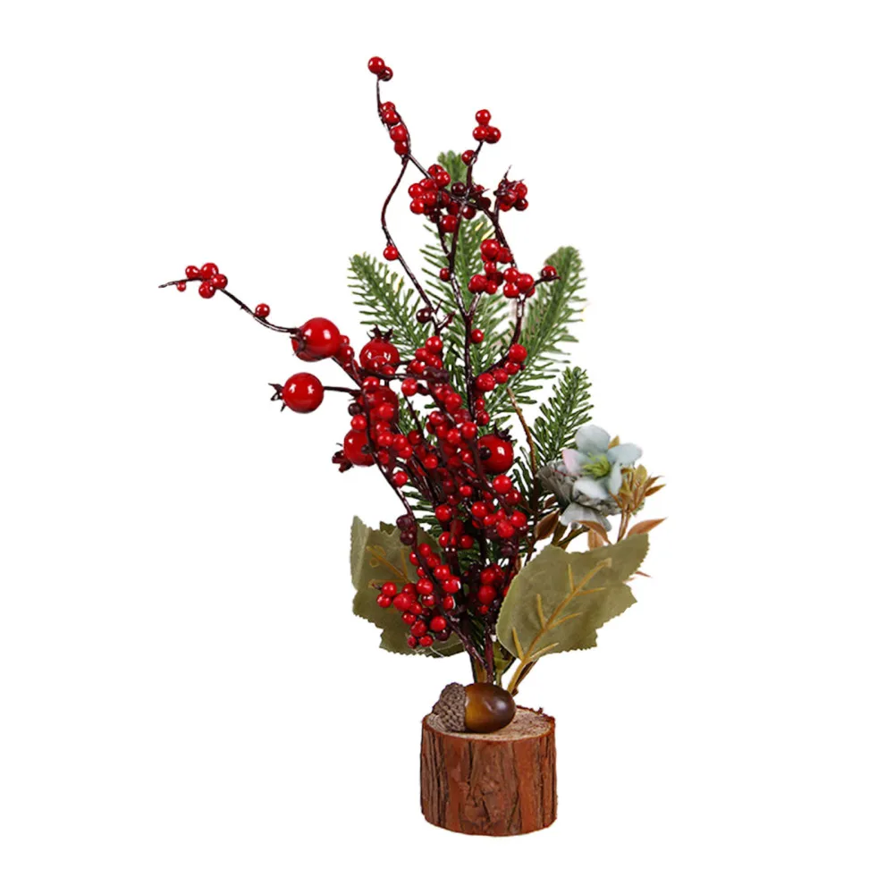 

Mini Xmas Tree Christmas Decoration Artifical Flowers For Home PVC Photo Props Creative New Year Gift