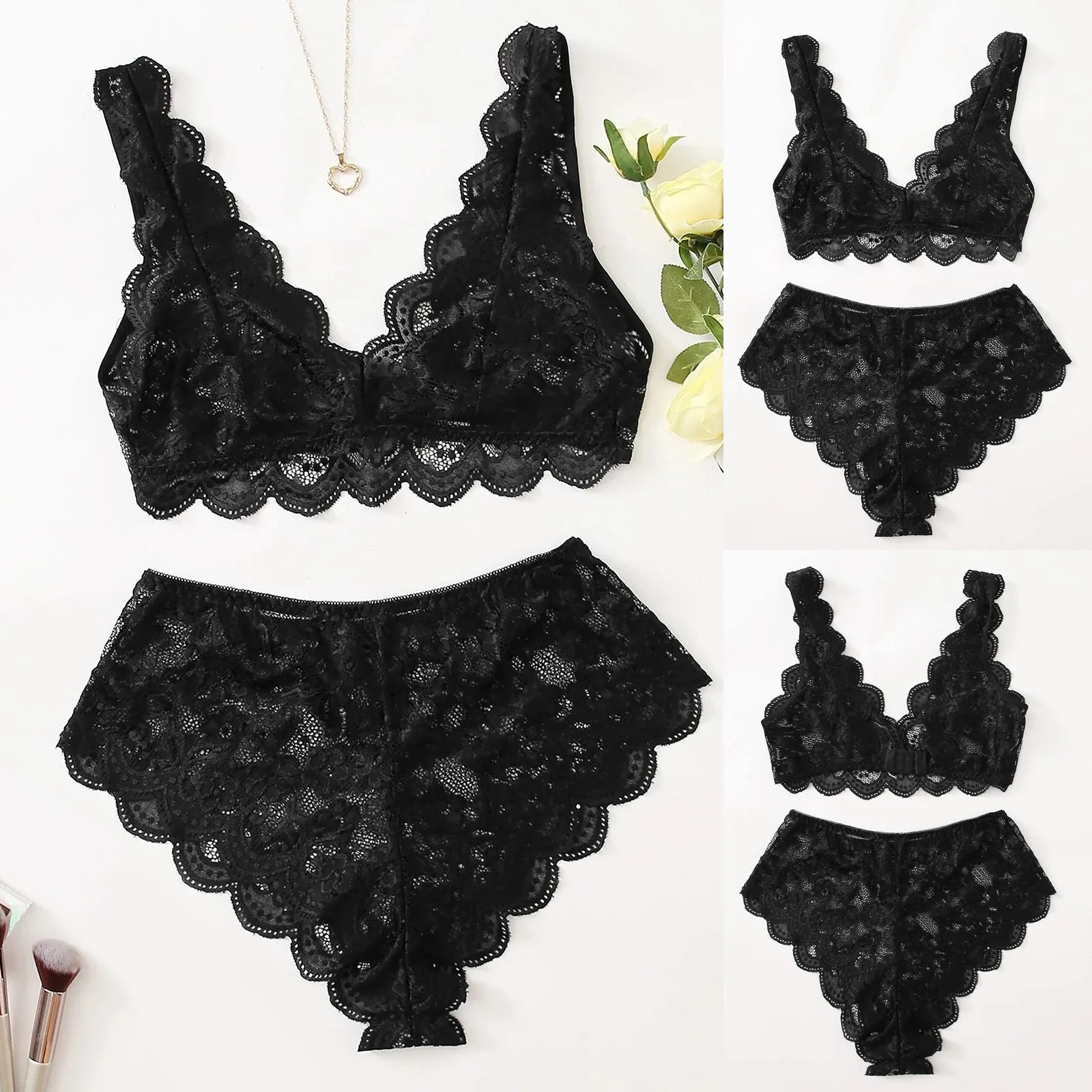 

Women Underwear Sexy Lace Brief Bra Set Perspective Sexy Lingerie Push Up Brassiere Sexy Underwear Women Sensual Lingerie Sets