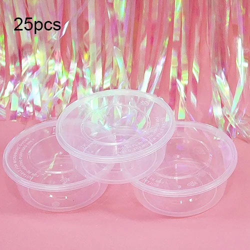 Transparent 25pcs Happy Monkey 25 шт./лот 300 мл герметичный контейнер для слизи коробка пластиковая прозрачная коробка для хранения Slime аксессуары - Цвет: Transparent 25pcs