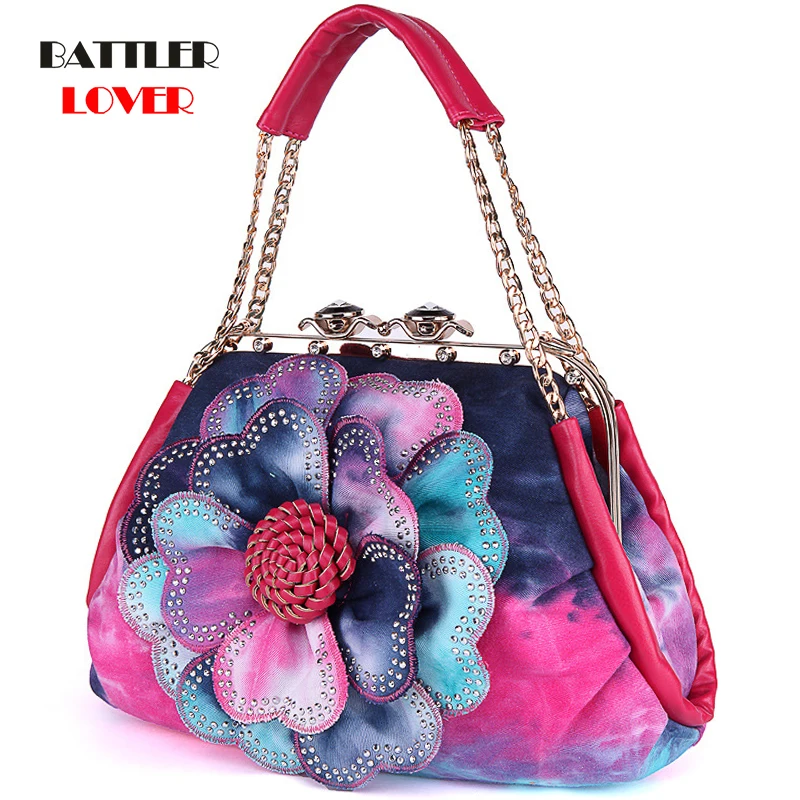 

Women Canvas Flower Shoulder Bags Colorful Luxury Design Handbags For Female 2021 New Crossbody Purses Ladies Fashion Hobos Flap