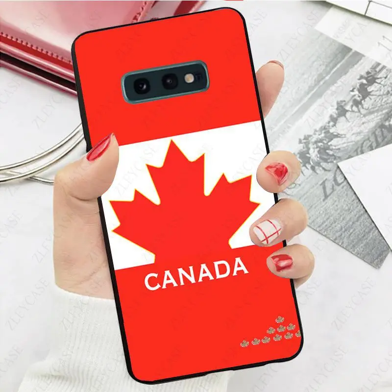 Черный чехол для телефона с канадским флагом samsung galaxy s10plus s10e s10lite s9 s8plus s20plus s7 s6edge