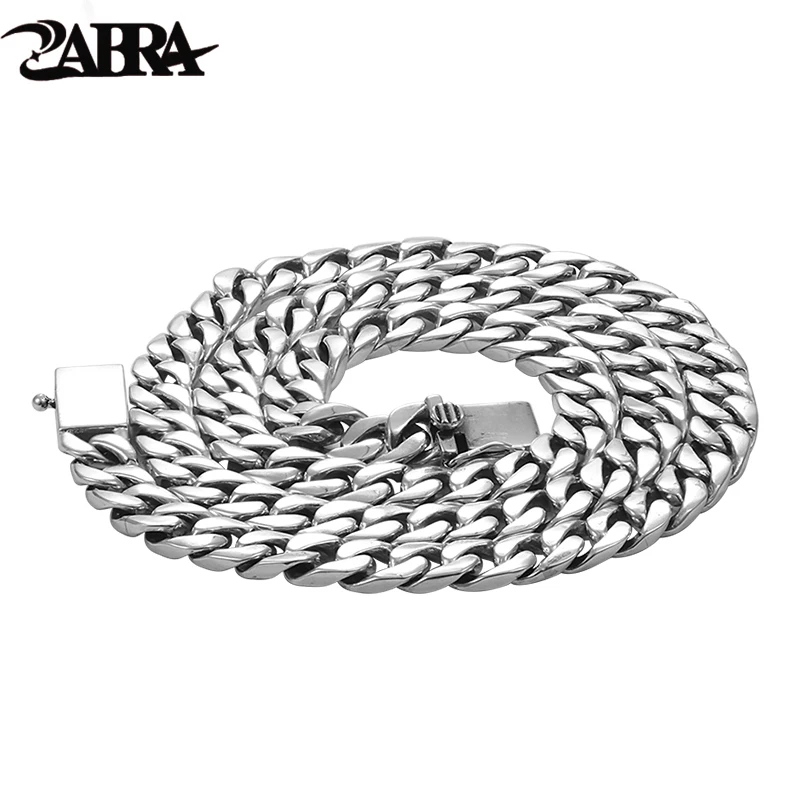 ZABRA роскошные Твердые 925 пробы серебро цепочка Цепочки и ожерелья для Для мужчин