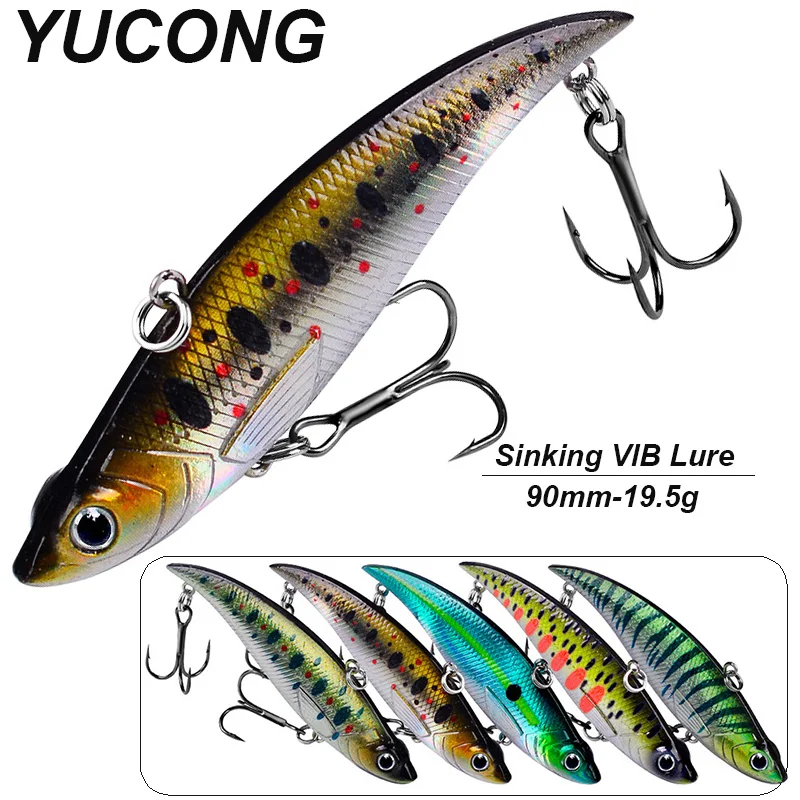 

YUCONG 1PX Shore Casting VIB Lure 90mm-19.5g Sinking Fishing Wobblers Hard Bait Silent Vibration Swimbait Jerkbait Isca Pesca