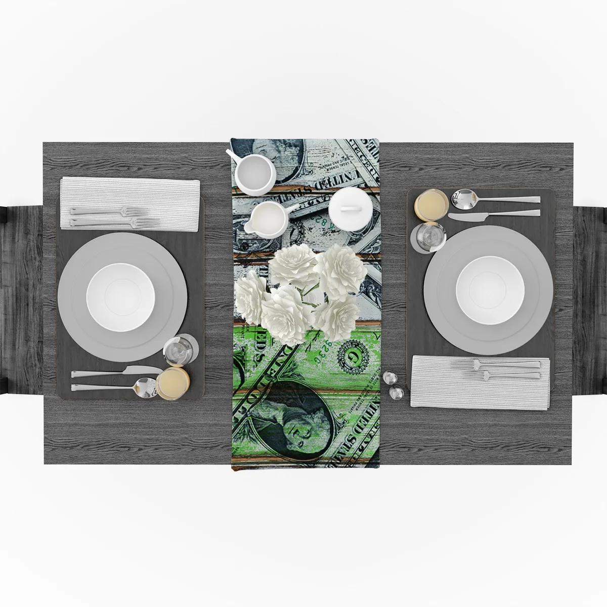 Длинная скатерть из древесины и льна мешковины для кухни украшение свадьбы