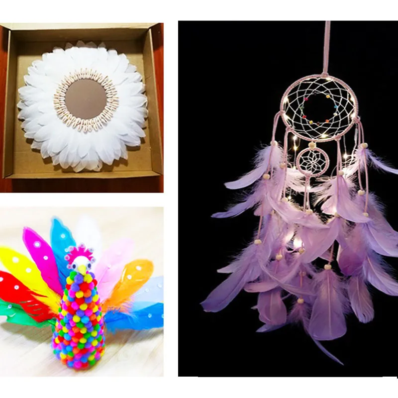 

Fluffy Swan Plumes 8-12cm Floating Goose Feathe Dyed plumas DIY Feathers Hanging Various Decorative Hat Hair Accessories 100pcs