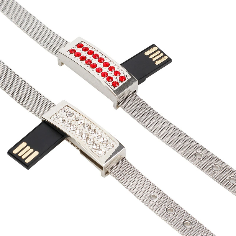 Usb флеш-накопитель 128 ГБ, USB флеш-накопитель 32 ГБ, металлическая Флешка 16 ГБ, синие браслеты 2,0, u-образная Флешка 64 ГБ, ювелирный браслет, флешка 8 Гб