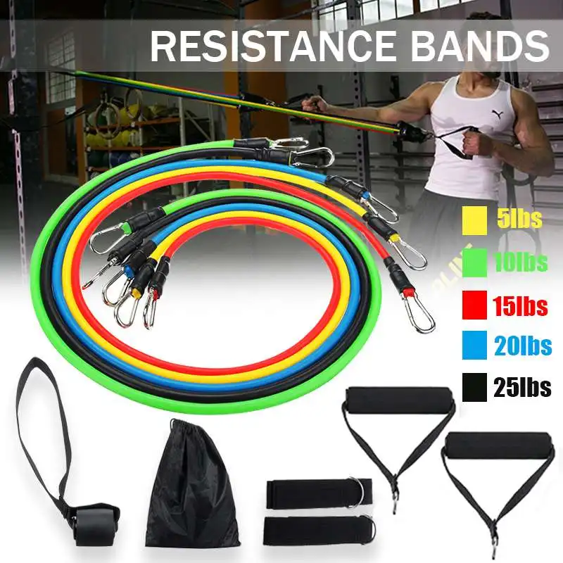 

NEW 11pcs/Set Latex Resistance Bands Pull Rope Fitness Exercises Resistance Bands Set Training Yoga Band Gym Fitness Equipment