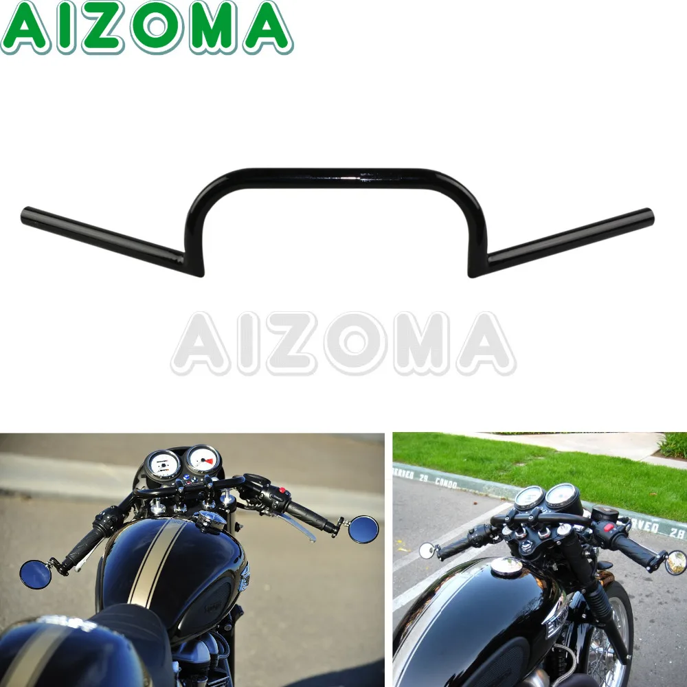 

1 дюйм. Черный мотоциклетный руль Clubman Pullback 25 мм ручка на заказ для Harley Bobber Cafe Racer винтажный уличный велосипед