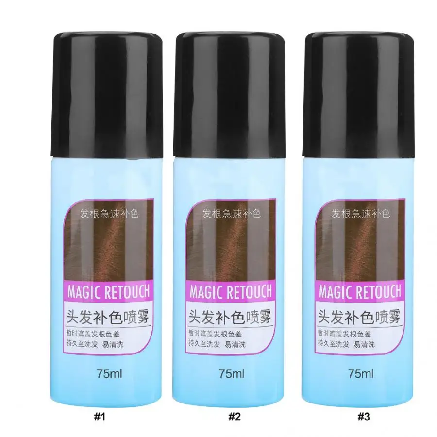 3 Colors 75ml Disposable Nourishing Hair Dye Color Spray Cover White Long Lasting Temporary Products | Красота и здоровье