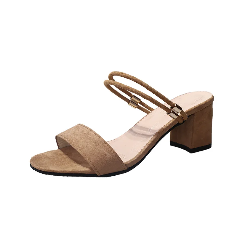 

Summer new fashion sandals women's high heel versatile thick heel women's shoes high heel Roman shoes